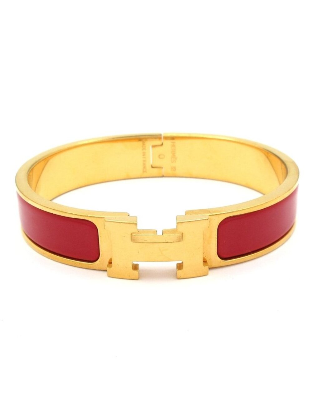Hermes Bangle Clic Clac Gold Bordeaux Bracelet